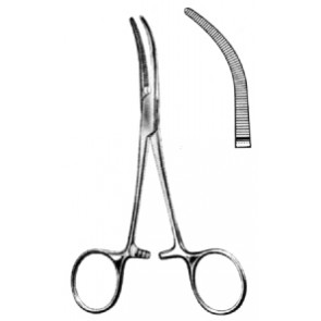 Baby Overholt Artery Forceps Curved 13.5cm