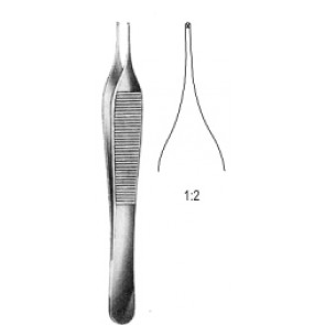 Adson fórceps micro tejido 1x2t 12cm 