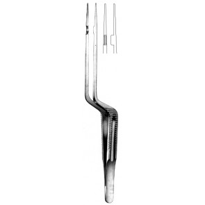 Fórceps micro bayoneta 22.5cm suave en forma de 