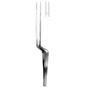 Micro fórceps fino bayoneta 18.5cm suave 