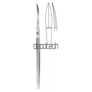 Fomon Plastic Knife blunt tip Curved 5x28mm,16cm