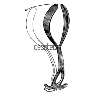 Laufe Divergent Obstetrical Forceps solid blade 31.5cm
