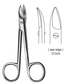 Wire Cutting Scissors Curved 12cm saw edge