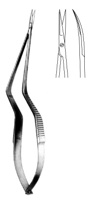 Micro Scissors bayonet Curved 18.5cm