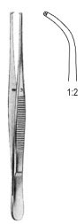 Semken Tissue Forceps 1x2T Curved