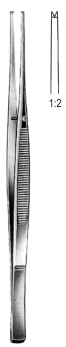 Taylor Tissue Forceps Straight 1x2T w/chisel end 17cm