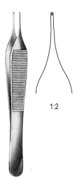 Adson Micro Tissue Forceps 1x2T 12cm