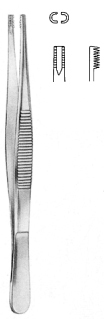 Brown Tissue Forceps 9x9T