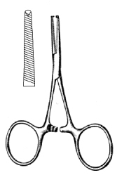 Terrier Artery Forceps serr 1x2T 9cm