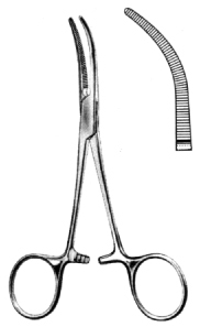 Baby Overholt Artery Forceps Curved 13.5cm
