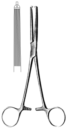 Gwilliams Hystrectomy Forceps 1x2T, 20cm