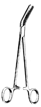 Bonney Hystrectomy Forceps angled on flat 20cm