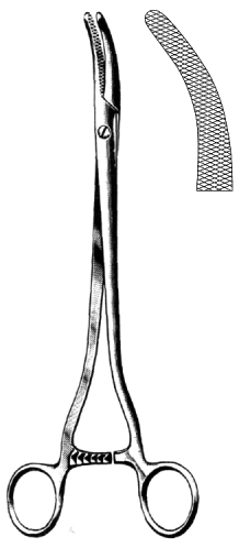 Wertheim Hystrectomy Forceps heavy patt.Curved 25cm