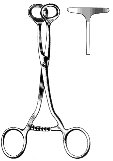 Collin Tumor Seizing Forceps T-shape 16cm
