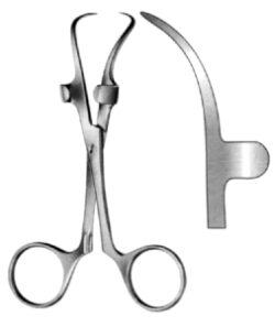 Robin Towel Forceps w / clip for cable 13.5cm