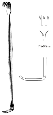 Mathieu Retractor D/E 3Prongs 7.5x9.5mm, 16cm