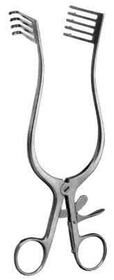 Norfolk and Norwich Retractor 4x5 Prongs Blunt 51x215mm, 22CM