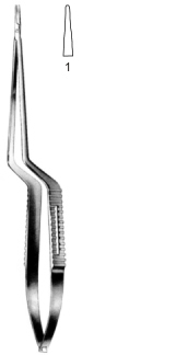 Micro Needle Holder smooth bent shaft