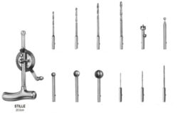 Stille Bone Hand Drill 20cm complete with drills