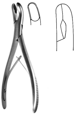 Fisch Bone Rongeur light Curved 8mm 17cm