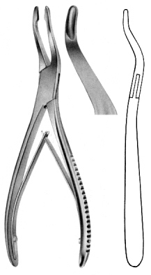 Jansen Bone Rongeur bayonet, Curved 4mm, 19cm