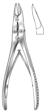 McIndoe Bone cutting Forcpes angled on flat 17.5cm