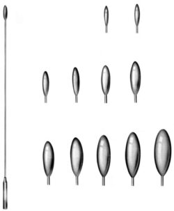 Bakes Bile Duct Dilator 3mm-11mm, set of 9, 30cm