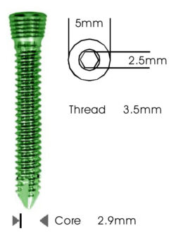 Safety Lock (LCP) Screw 3.5mm - Self Tapping Titanium