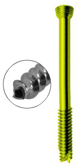 Cannulated Cancellous Safety Lock (LCP) Screw 5.0mm 16mm Threads Titanium