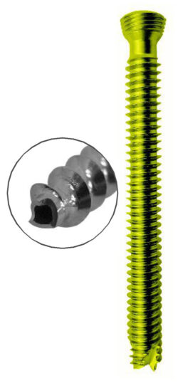 Cannulated Cancellous Safety Lock (LCP) Screw 5.0mm Full Threads Titanium